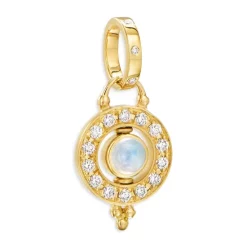 Wholesale 🌟 Temple St. Clair 18K Yellow Gold Celestial Blue Moonstone & Diamond Mini Orbit Pendant Blue/white/gold 💯