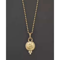 New 🔥 Temple St. Clair 18K Yellow Gold Angel Pendant With Diamonds And Ball Chain 🎁 -Temple St. Clair Elegant Store unnamed file 122