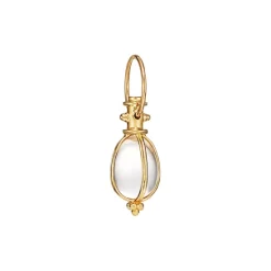 Promo ๐ฅฐ Temple St. Clair Oval Crystal Amulet And Ball Chain In 18K Yellow Gold ๐