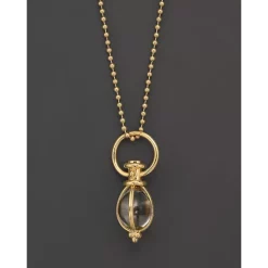 Promo 🥰 Temple St. Clair Oval Crystal Amulet And Ball Chain In 18K Yellow Gold 👏 -Temple St. Clair Elegant Store unnamed file 156