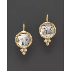 Flash Sale 💯 Temple St. Clair 18K Yellow Gold Moonface Earrings With Rock Crystal And Diamond Granulation White/gold 🎁 -Temple St. Clair Elegant Store unnamed file 171