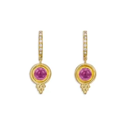 Deals 🧨 Temple St. Clair 18K Yellow Gold Classic Pink Tourmaline & Diamond Drop Earrings Pink/gold ❤️