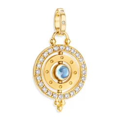 Budget ❤️ Temple St. Clair 18K Yellow Gold Celestial Blue Moonstone & Diamond Orbit Pendant ❤️
