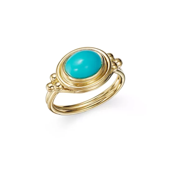 Best Pirce ๐ฅ Temple St. Clair 18K Classic Horizontal Oval Ring With Turquoise Gold ๐คฉ 3 Best Pirce ๐ฅ Temple St. Clair 18K Classic Horizontal Oval Ring With Turquoise Gold ๐คฉ
