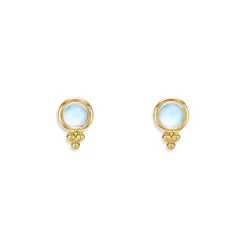 Temple St. Clair Elegant Store 22 Best deal ๐ฏ Temple St. Clair 18K Yellow Gold Blue Moonstone Piccolo Stud Earrings - 100% Exclusive ๐