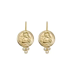 Wholesale 👍 Temple St. Clair 18K Yellow Gold Angel Earrings With Diamonds Gold/white 😀