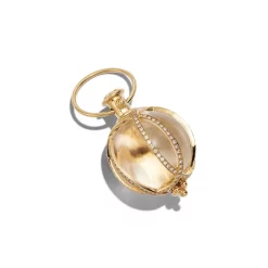 Flash Sale 🔔 Temple St. Clair 18K Yellow Gold Diamond Pavé Interlocking O Rock Crystal Amulet Pendant - 150th Anniversary Exclusive White/gold 🔥