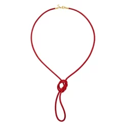 Hot Sale ⭐ Temple St. Clair 18K Yellow Gold Classic Red Leather Cord Necklace, 32" Red/gold ⭐