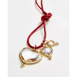 Hot Sale ⭐ Temple St. Clair 18K Yellow Gold Classic Red Leather Cord Necklace, 32" Red/gold ⭐ -Temple St. Clair Elegant Store unnamed file 242