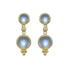 Cheap ❤️ Temple St. Clair Double Drop Earrings With Royal Blue Moonstone And Diamonds In 18K Yellow Gold Blue/gold 👏