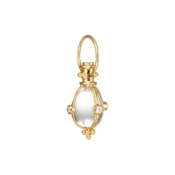 Temple St. Clair Elegant Store 18 Best Pirce ๐ Temple St. Clair 18K Classic Amulet Pendant With Oval Rock Crystal And Diamond Clear/gold ๐งจ