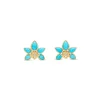 Best reviews of ❤️ Temple St. Clair 18K Yellow Gold Turquoise & Diamond Lotus Stud Earrings Blue/gold 💯