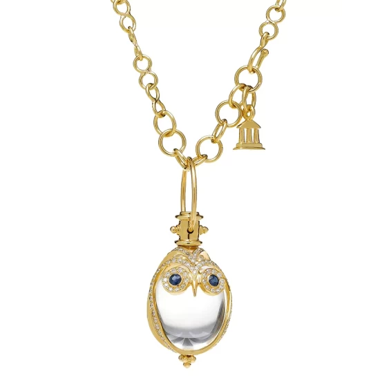 Promo ๐ Temple St. Clair 18K Owl Pendant With Blue Sapphire & Diamond Pavรฉ Clear/gold ๐ 3 Promo ๐ Temple St. Clair 18K Owl Pendant With Blue Sapphire & Diamond Pavรฉ Clear/gold ๐