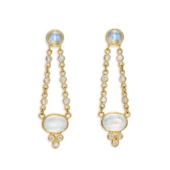 Flash Sale 😉 Temple St. Clair 18K Yellow Gold Classic Moonstone & Diamond Chandelier Drop Earrings White/gold 😀