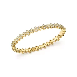 Promo 👏 Temple St. Clair 18K Yellow Gold Eternity Diamond Trio Bangle Bracelet White/gold 🧨