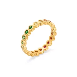 New ⭐ Temple St. Clair 18K Yellow Gold Classic Multi Gemstone Bezel Eternity Band 👏