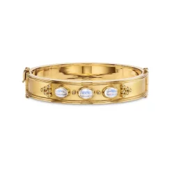 Budget 😀 Temple St. Clair 18K Yellow Gold Classic Blue Moonstone Bangle Bracelet 😍