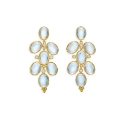 Top 10 ❤️ Temple St. Clair 18K Yellow Gold Classic Blue Moonstone & Diamond Chandelier Drop Earrings Blue/gold 🔥