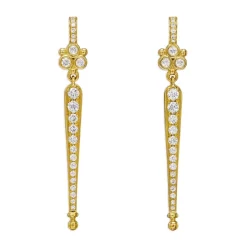 Buy 😍 Temple St. Clair 18K Yellow Gold Classic Diamond Baton Drop Earrings 👏