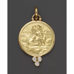 Cheapest ⭐ Temple St. Clair 18K Gold 21mm Angel Pendant With Diamonds Gold/white ✔️ -Temple St. Clair Elegant Store unnamed file 302