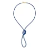 Best Pirce 🔔 Temple St. Clair 18K Yellow Gold Classic Royal Blue Leather Cord Necklace, 32" Blue/gold 🧨