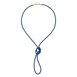 Best Pirce 🔔 Temple St. Clair 18K Yellow Gold Classic Royal Blue Leather Cord Necklace, 32" Blue/gold 🧨