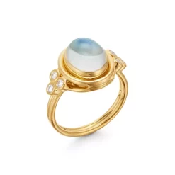 Wholesale ⭐ Temple St. Clair 18K Yellow Gold Classic Moonstone & Diamond Ring Blue/gold ⌛