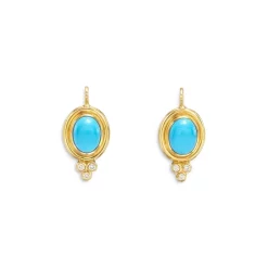 Cheap ๐ฅฐ Temple St. Clair 18K Yellow Gold Classic Temple Drop Earrings With Turquoise & Diamonds โญ