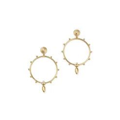 Discount โ๏ธ Temple St. Clair 18K Yellow Gold Circle Anfora Diamond Earrings ๐