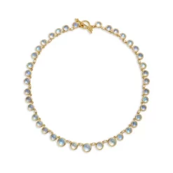 Flash Sale 🌟 Temple St. Clair 18K Yellow Gold Classic Blue Moonstone & Diamond Collar Necklace, 18" Blue/gold 👏