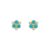 Discount 👍 Temple St. Clair 18K Yellow Gold Classic Trio Turquoise & Diamond Stud Earrings ⌛ -Temple St. Clair Elegant Store unnamed file 391