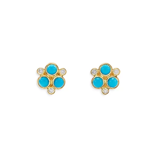 Discount ๐ Temple St. Clair 18K Yellow Gold Classic Trio Turquoise & Diamond Stud Earrings โ 3 Discount ๐ Temple St. Clair 18K Yellow Gold Classic Trio Turquoise & Diamond Stud Earrings โ