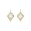 Best Pirce 😀 Temple St. Clair 18K Yellow Gold Blue Moonstone & Diamond Halo Drop Earrings White/gold 😍