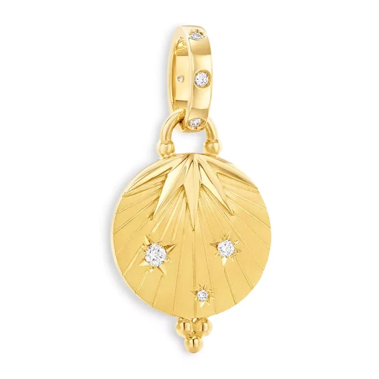 New 🤩 Temple St. Clair 18K Yellow Gold Celestial Diamond Armor Pendant 🔥 3 New 🤩 Temple St. Clair 18K Yellow Gold Celestial Diamond Armor Pendant 🔥