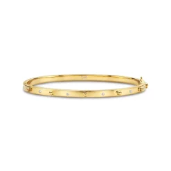 Best Pirce 👍 Temple St. Clair 18K Yellow Gold Diamond Granulated Bangle Bracelet 🥰