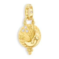 Budget ❤️ Temple St. Clair 18K Yellow Gold Celestial Diamond Luna Pendant ⌛